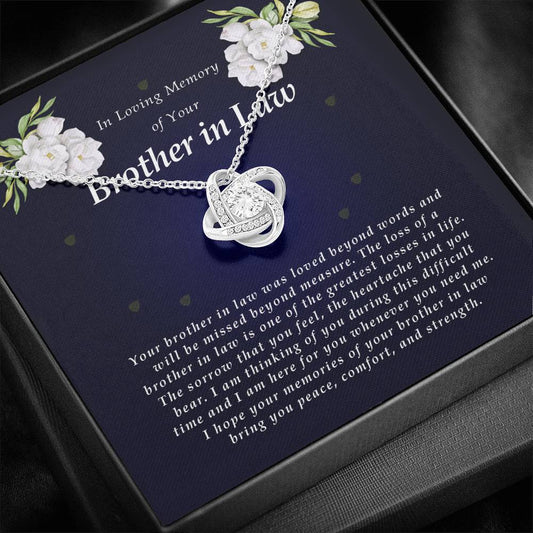 Love Knot Necklace, In Loving Memory of Your Brother In Law