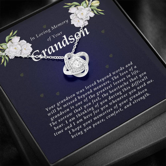 Love Knot Necklace, In Loving Memory of Your Grandson