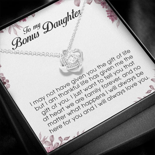 To My Bonus Daughter, Love Knot Necklace