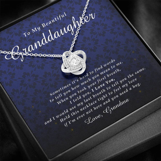 Love Knot Necklace, To My Beautiful Granddaughter, With Love From Grandma