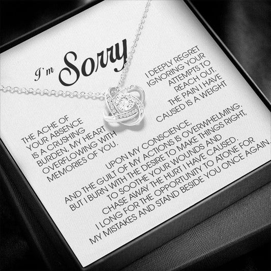 I'm Sorry Gift For Her, Love Knot Necklace