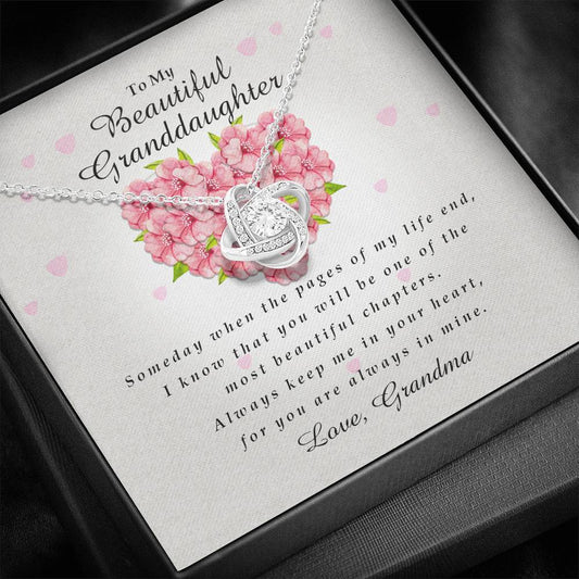Love Knot Necklace, To My Beautiful Granddaughter, Gift from Grandma