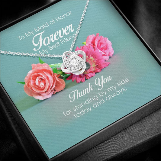 To My Maid of Honor, Love Knot Necklace