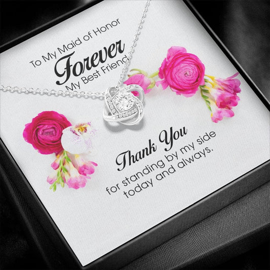 To My Maid of Honor, Love Knot Necklace