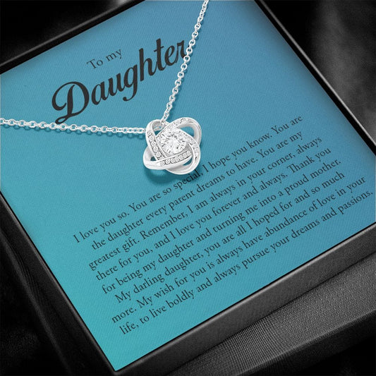 To My Daughter, Love Knot Necklace