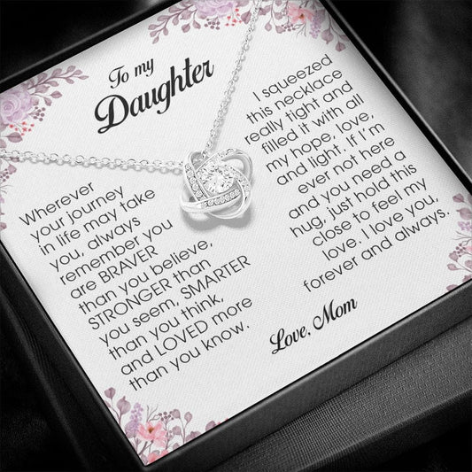 To My Daughter, Love Knot Necklace, Gift from Mom