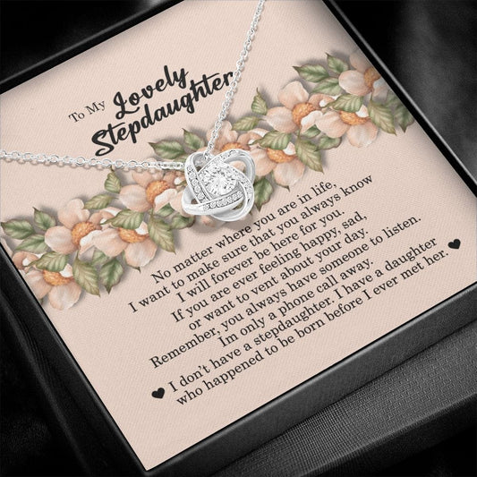 To My Lovely Stepdaughter, Love Knot Necklace