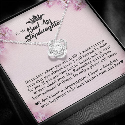 To My Badass Stepdaughter, Love Knot Necklace