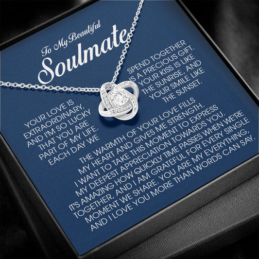 To My Beautiful Soulmate, Love Knot Necklace