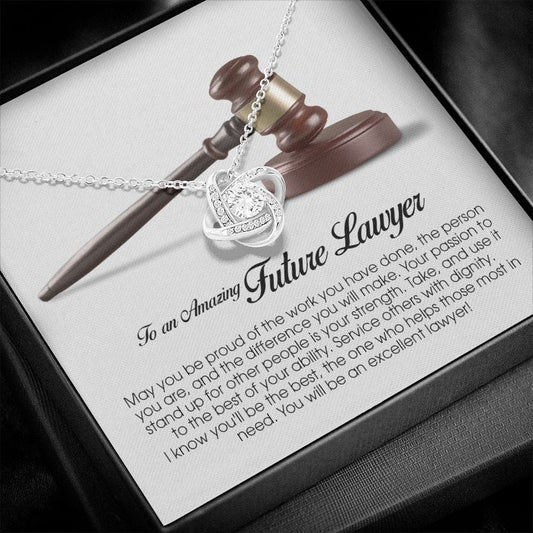 Future Lawyer Gift, Love Knot Necklace