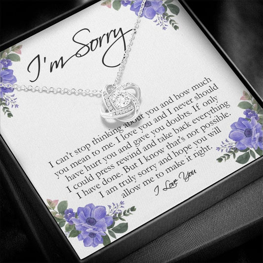 I'm Sorry Gift for Her, Love Knot Necklace