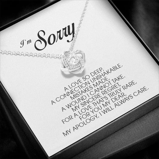 I'm Sorry Gift For Her, Love Knot Necklace
