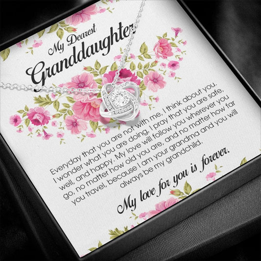 To My Dearest Granddaughter, Love Knot Necklace