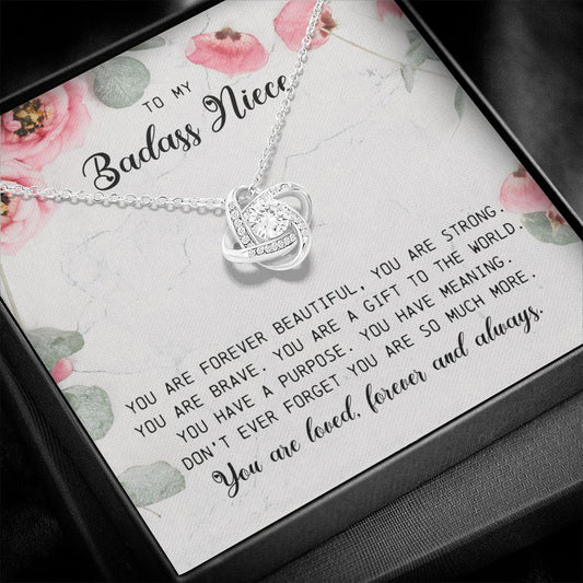To My BadAss Niece, Love Knot Necklace