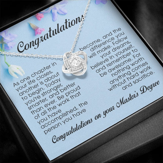 CongratualtionS on Your Master's Degree, Love Knot Necklace