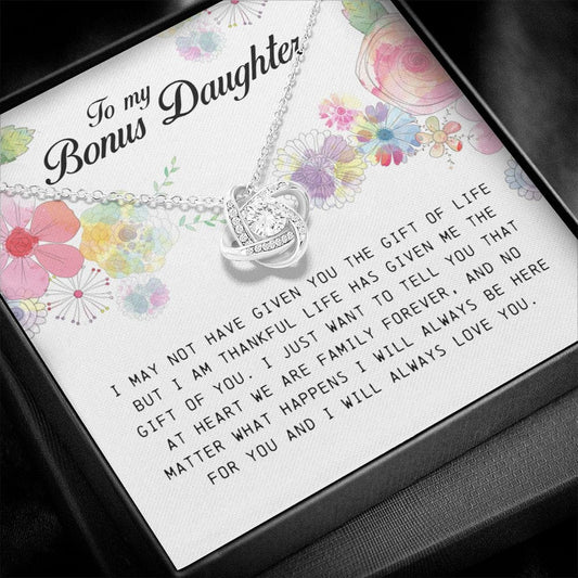 To My Bonus Daughter, Love Knot Necklace