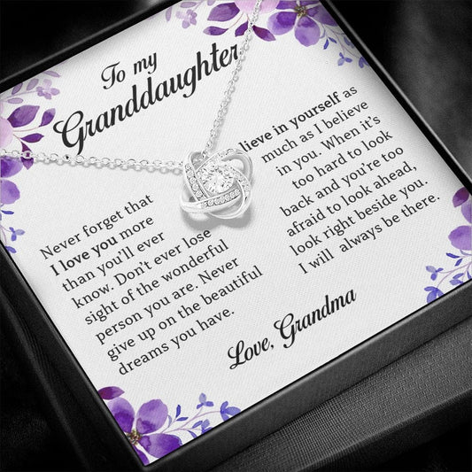 To My Granddaughter, Love Knot Necklace