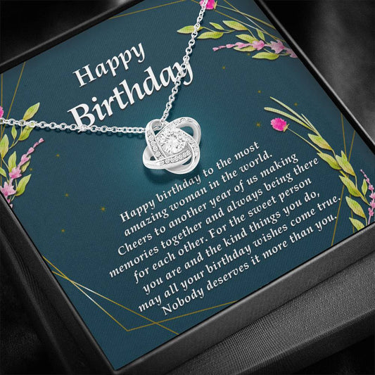 Love Knot Necklace, Happy Birthday