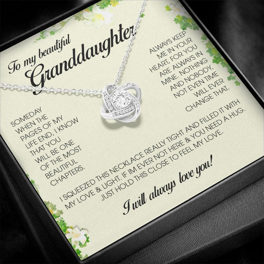 To My Beautiful Granddaughter, Love Knot Necklace
