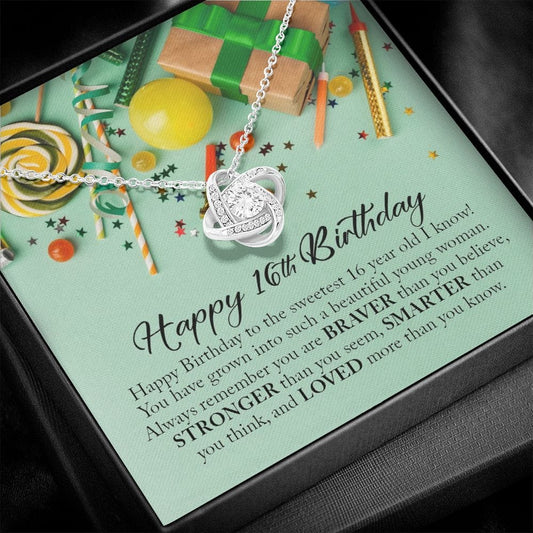 Happy 16th Birthday, Love Knot Necklace