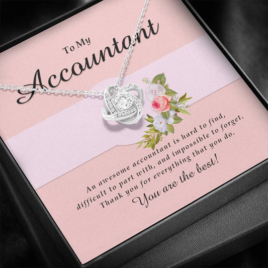 Love Knot Necklace, Accountant Jewelry Card