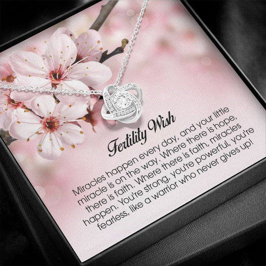 Fertility Wish Gift, Love Knot Necklace