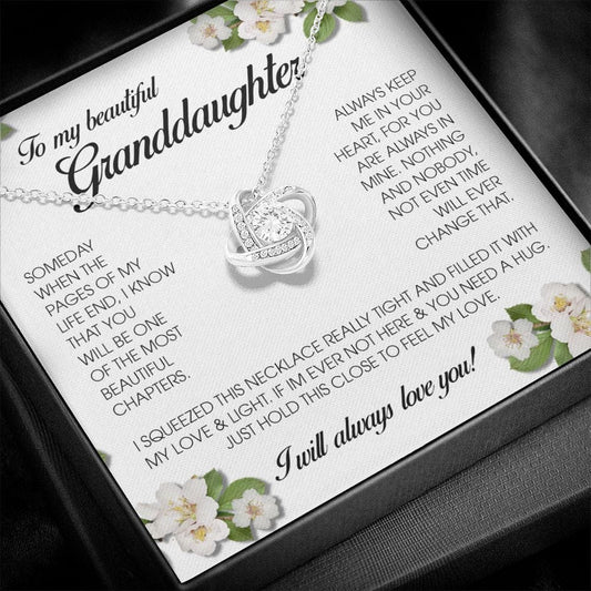 To My Beautiful Granddaughter, Love Knot Necklace