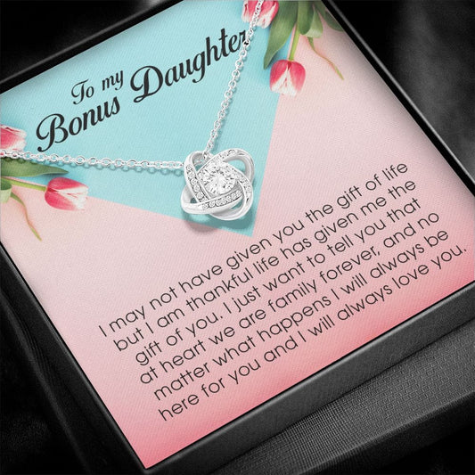 To My Bonus Daughter, Love Knot Necklace