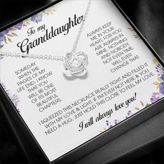 To My Granddaughter, Love Knot Necklace