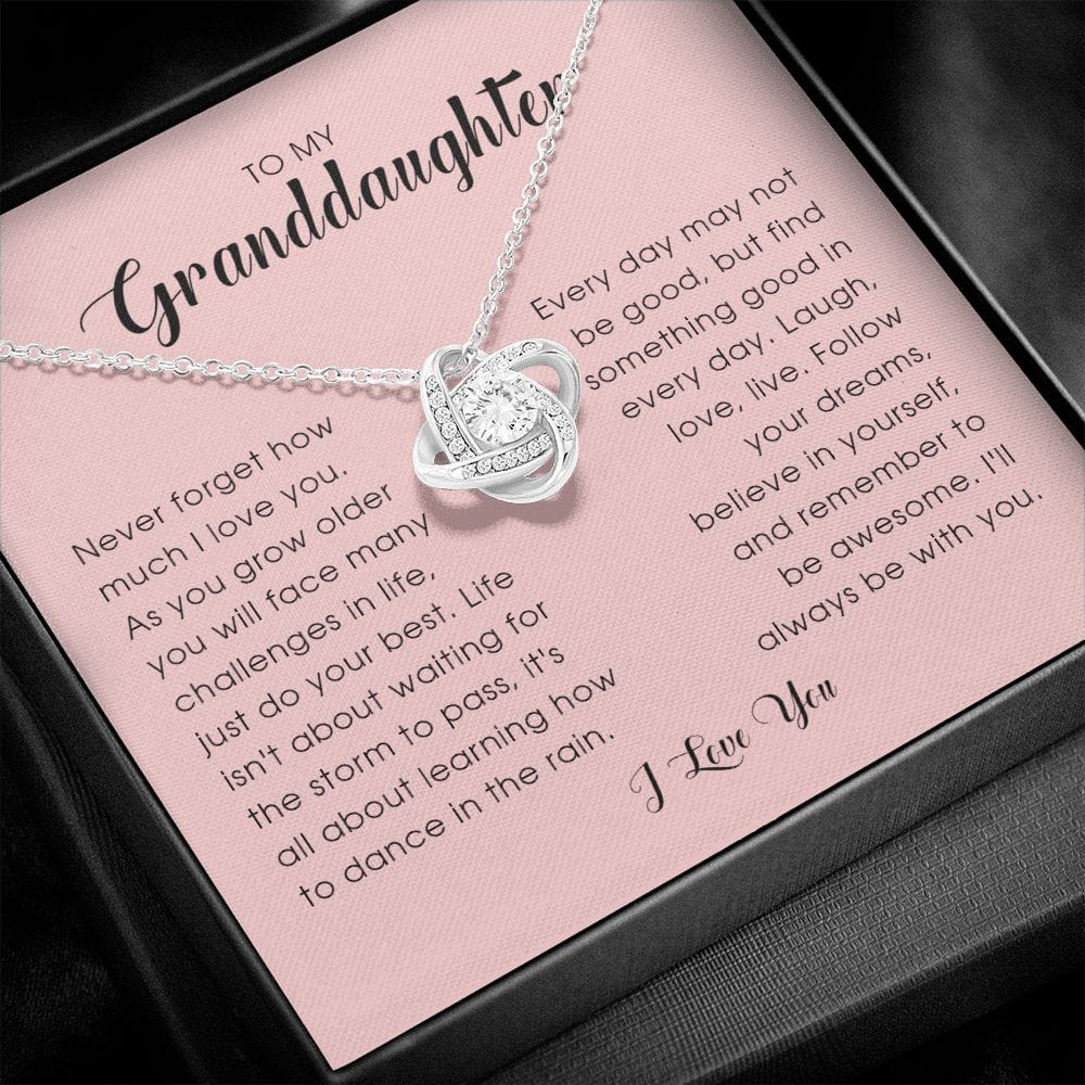 To My Granddaughter, Love Knot Necklace