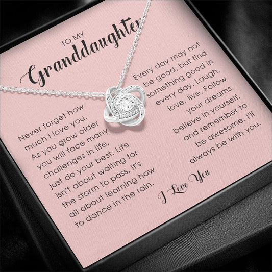 To My Granddaughter, Love Knot Necklace