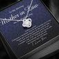Love Knot Necklace, To My Amazing Mother In Law on My Wedding Day, Wedding Gift from Son In Law, Gift from Groom
