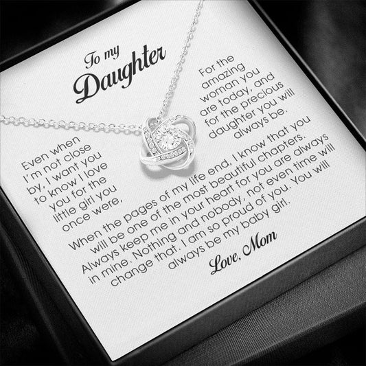 To My Daughter, Love Knot Necklace, Gift from Mom