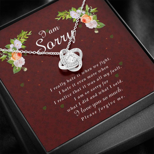 Love Knot Necklace, I'm Sorry Card, Apology Gift For Her, Forgiveness Gift, I’m Sorry Gift For Wife / Girlfriend, Gift To Say Sorry