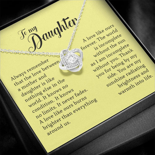 To My Daughter, Love Knot Necklace