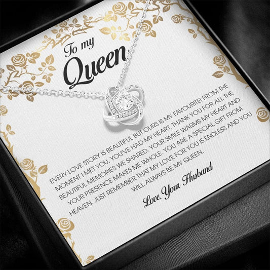 To My Queen, Love Knot Necklace