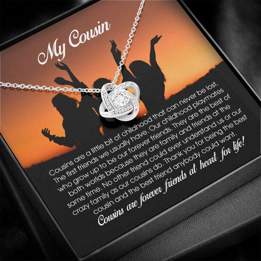 To My Cousin Gift, Love Knot Necklace