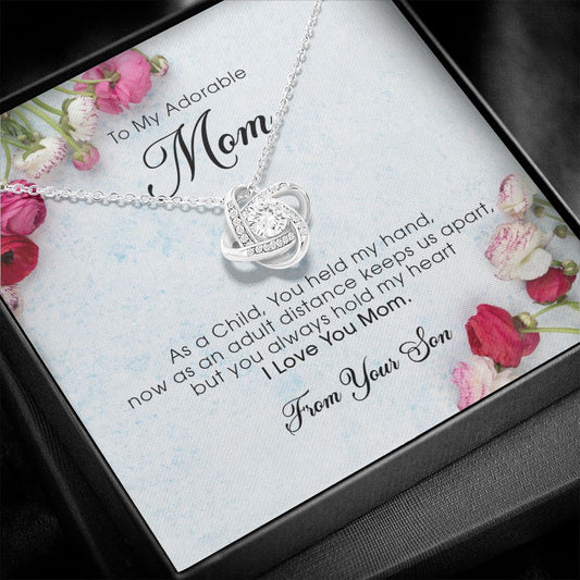 To My Adorable Mom, Love Knot Necklace