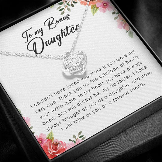 To My Bonus Daughter, Love Knot Necklace
