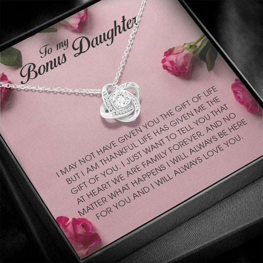 To My Bonus Daughter, Love Knot Necklace