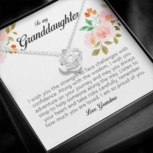 To My Granddaughter, Love Knot Necklace