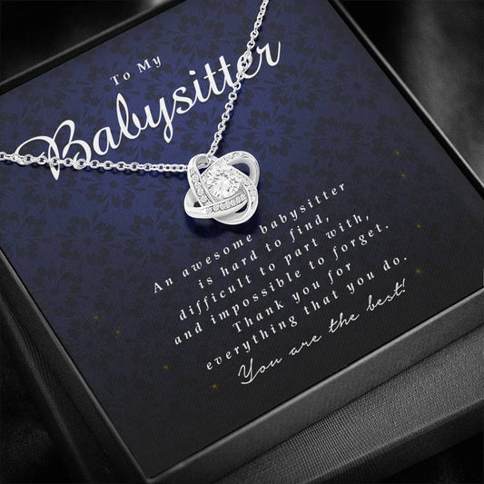 Love Knot Necklace, Appreciation Gift for Babysitter