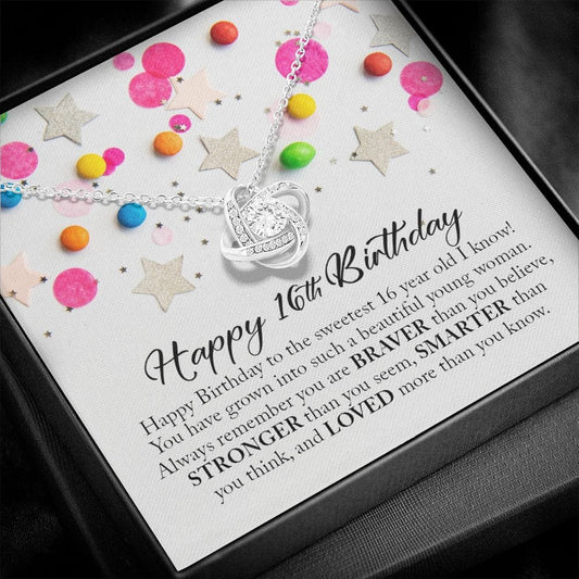 Happy 16th Birthday, Love Knot Necklace