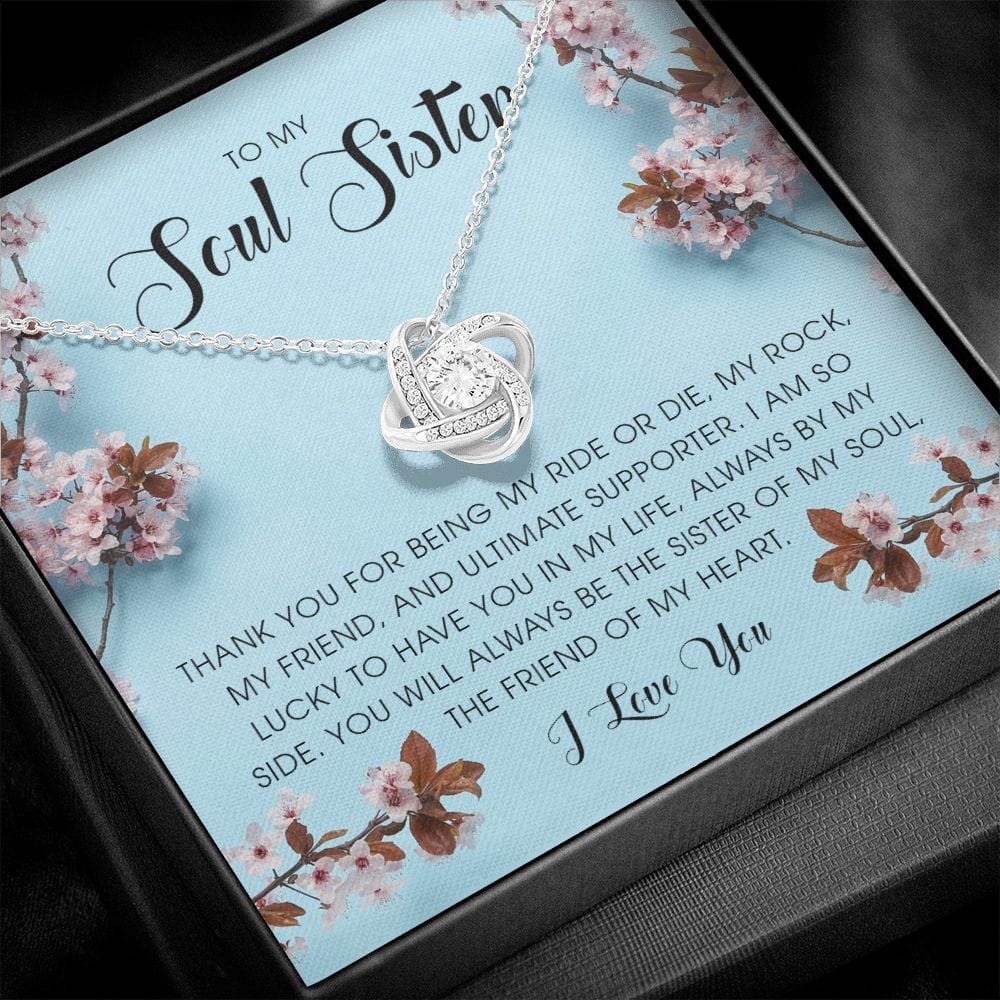 To My Soul Sister, Love Knot Necklace