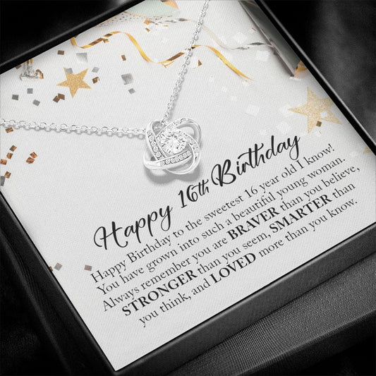 Happy 16th Birthday, Love Knot Necklace