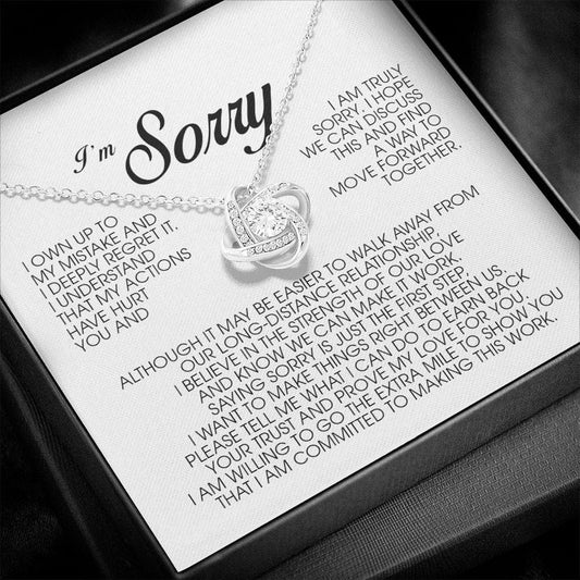I'm Sorry Gift For Her, Love Knot Necklace