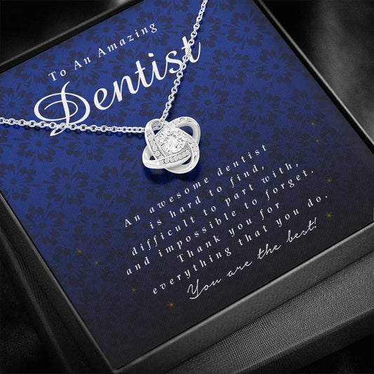 Love Knot Necklace, Dentist Gift, Thank You Gift, Appreciation Gift, Best Birthday Christmas Gift Idea