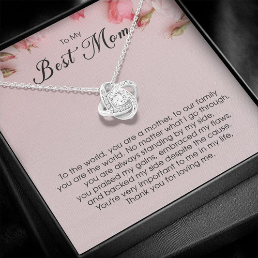 To My Best Mom, Love Knot Necklace