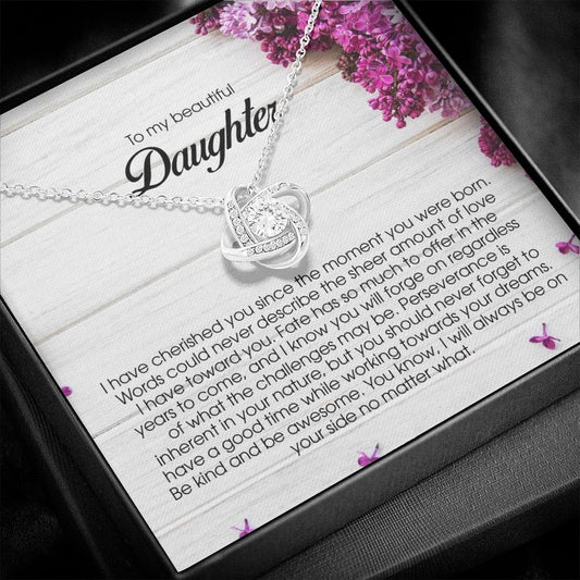 To My Beautiful Daughter, Love Knot Necklace