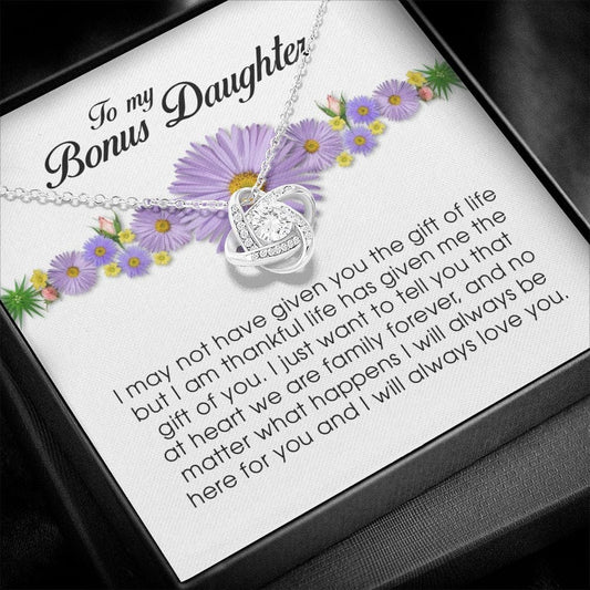 To My Bonus Daughter, Love Knot Necklace